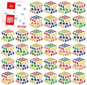 Vdealen 32 Pack Mini Cube Puzzle Party Favors for Kids, 1.18in 3x3 Magic Cube School Rewards & Classroom Prize for Students, Birthday Party Favors Easter Christmas Stocking Stuffers Gifts for Kids