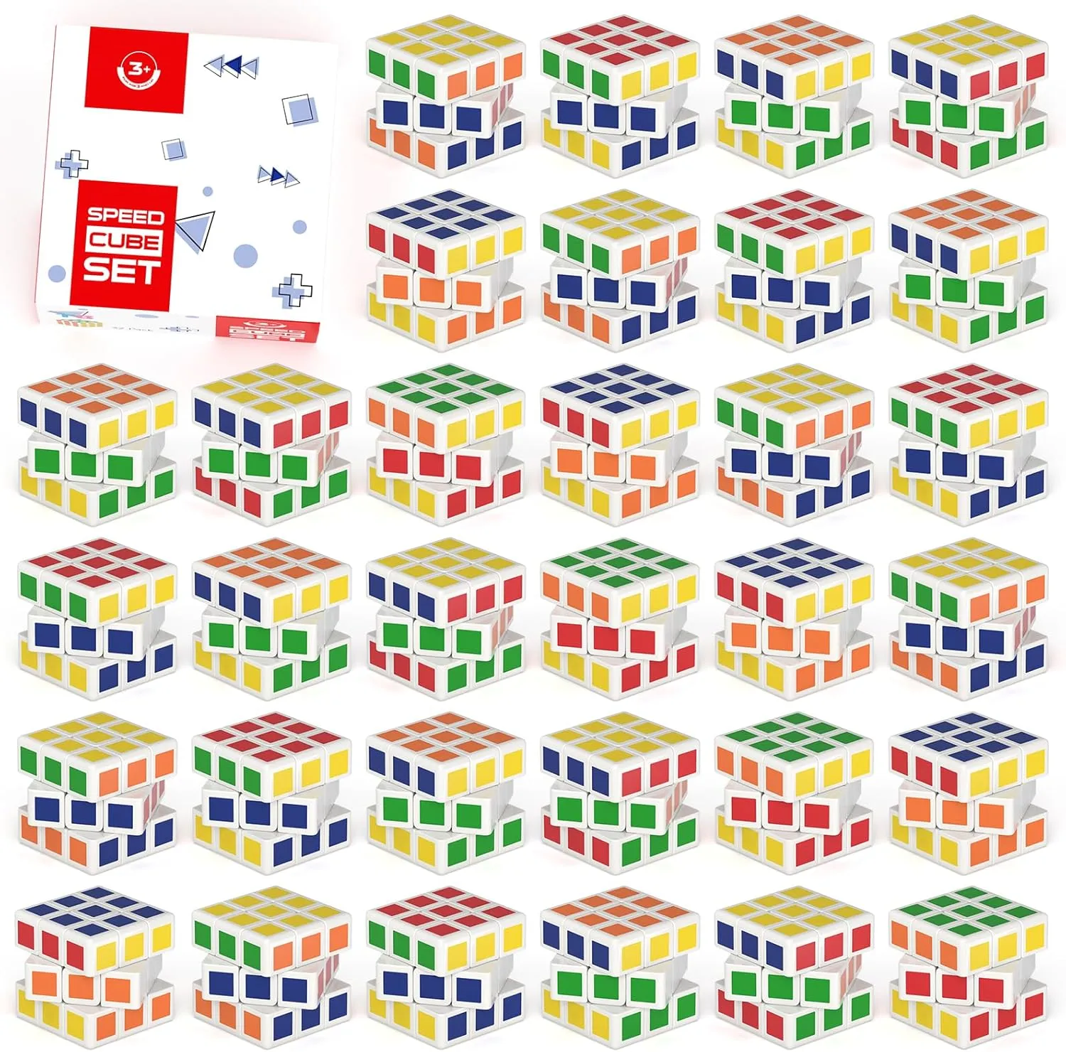 Vdealen 32 Pack Mini Cube Puzzle Party Favors for Kids, 1.18in 3x3 Magic Cube School Rewards & Classroom Prize for Students, Birthday Party Favors Easter Christmas Stocking Stuffers Gifts for Kids