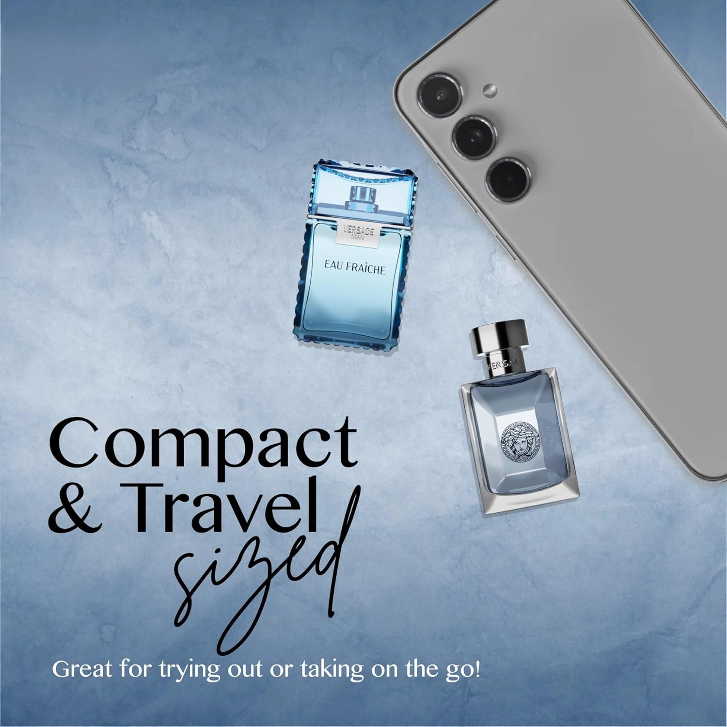 Versace Cologne for Men Set of 4 Mini Eros, Pour Homme, Dylan Blue, Eau Fraiche Perfume for Men Fragrance Sampler Set - Designer Mens Cologne Samples (4 Count, 0.17 oz)