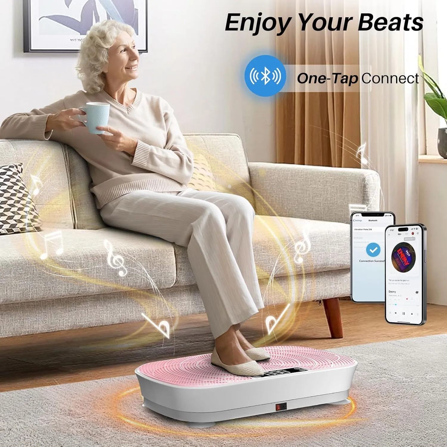 Vibration Plate Exercise Machine - 99 Speeds, 400LBS Capacity Quiet Whole Body Vibration Platform for Weight Loss & Lymphatic Drainage with Bluetooth Music, Remote & Touchscreen Control
