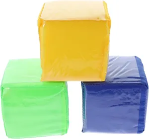 VICASKY 3PCS Educational Cube Dice with Pockets for Classroom Learning Photo Cubes for Math Alphabets and Shapes Practice Portable Teaching Tool for Engaging Activities