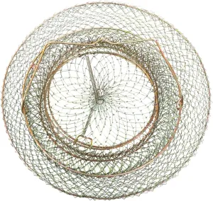 VICASKY Outdoor Wire Mesh Crab Basket Lightweight Folding Fishing Cage for Convenient Use Durable Plated Design Accessory for Fishing Enthusiasts Capacity