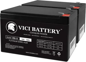 VICI Battery 12v 9AH Battery for Go-Ped I-Ped2 Electric Scooter - 2 Pack Brand Product