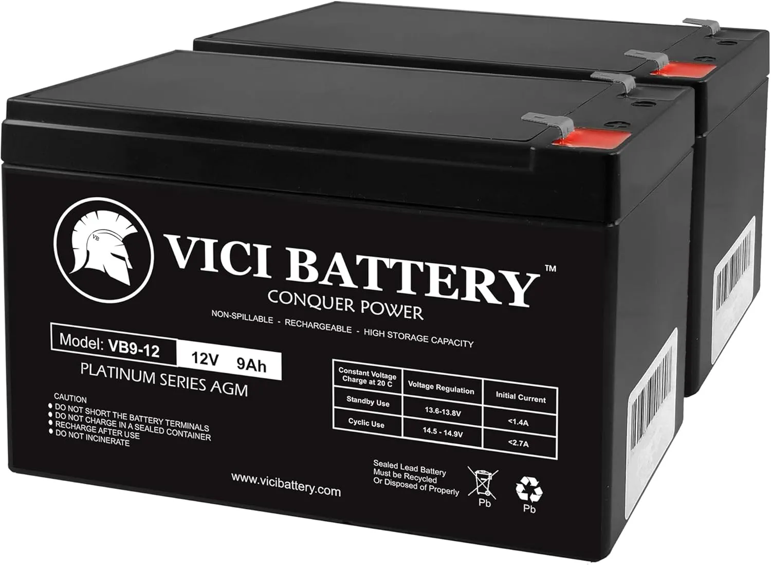 VICI Battery 12V 9AH Replacement Battery for Liebert Nfinity 12kVA UPS - 2 Pack Brand Product