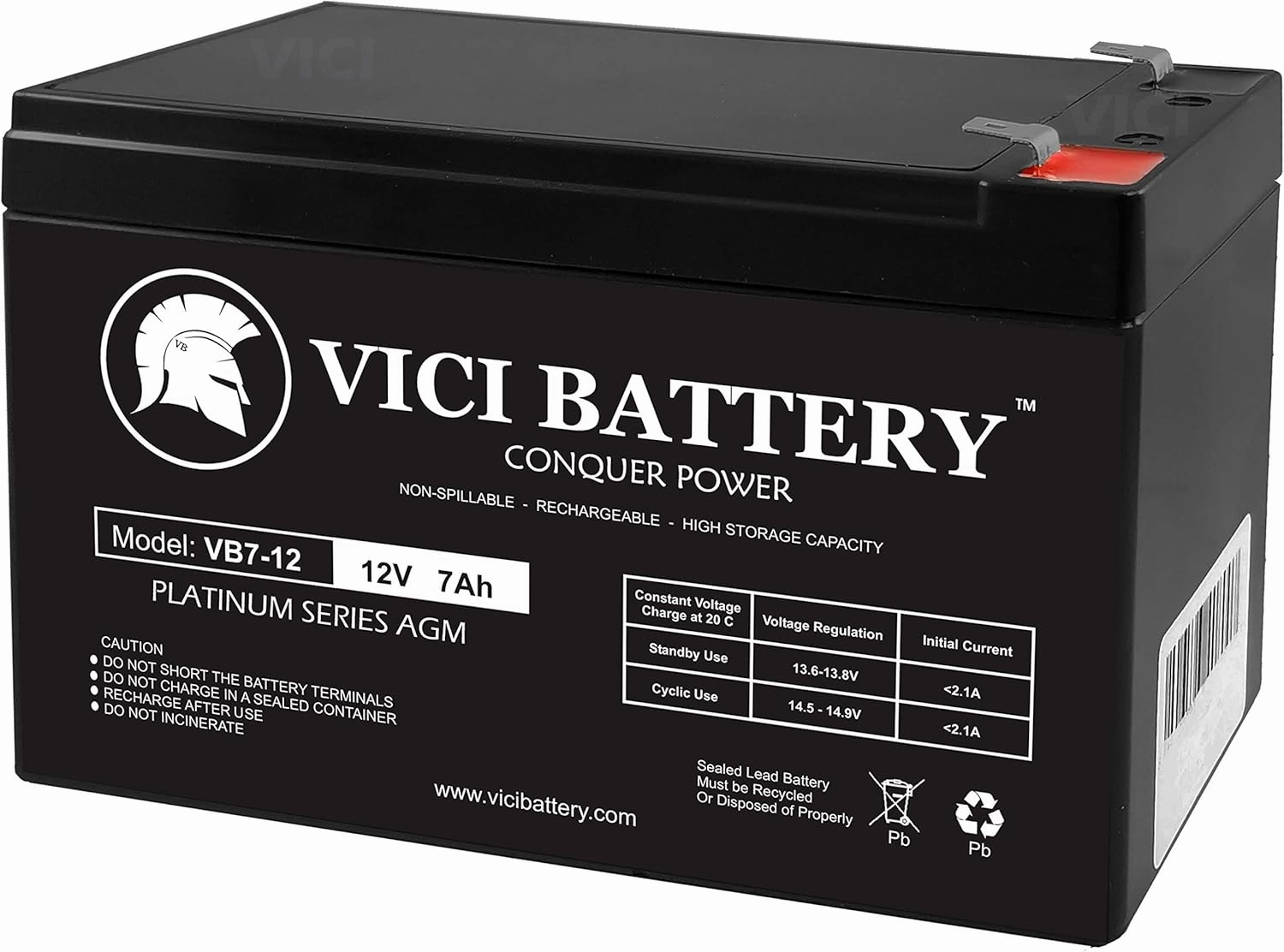 VICI Battery 12V 7AH Battery for Linear OSCO BGU-D Barrier Gate Brand Product