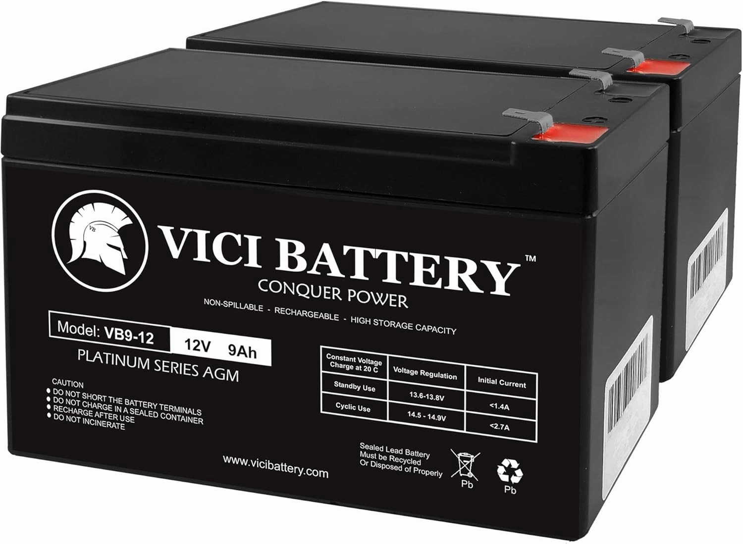 VICI Battery 12V 9Ah SLA Battery for Linear OSCO BGUS Barrier Gate - 2 Pack Brand Product