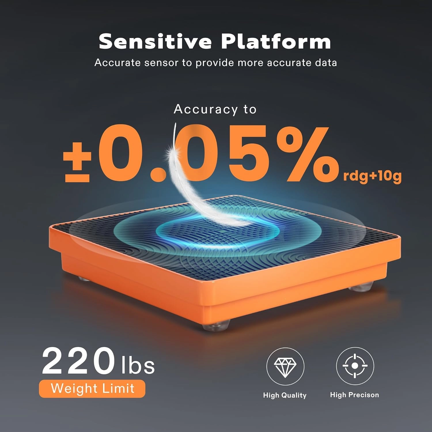 VIVOHOME 220 LBS High Precision Electronic Digital Refrigerant Charging Weight Scale with Case for HVAC A/C, Orange