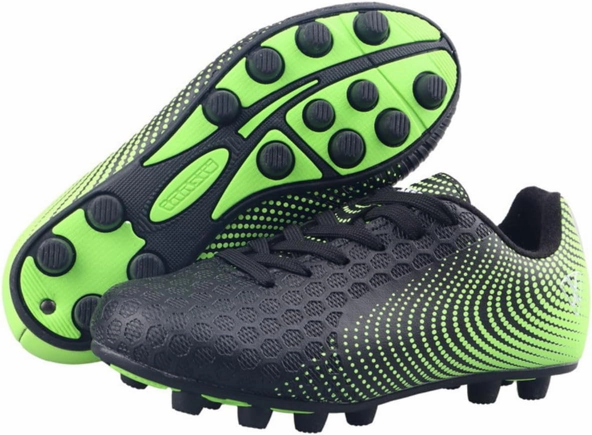 Vizari Stealth Firm Ground Soccer Cleats - Lightweight, Durable & Comfortable Youth Soccer Cleats with Excellent Traction - Boys Soccer Shoes with Padded Heel & Anti-Stretch Lining
