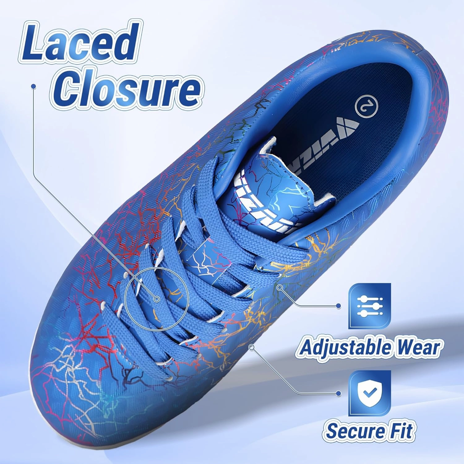 Vizari Zodiac Kids Indoor Soccer Shoes | Synthetic & Machine Washable Kids Soccer Cleats | Durable Football Shoes with Non-Marking Rubber Outsole for Maximum Traction for Boys and Girls