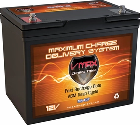 VMAX MR107-85 12V 85AH AGM Deep Cycle Marine Battery compatible with MotorGuide Bulldog 54 Freshwater TM 12V 54lb