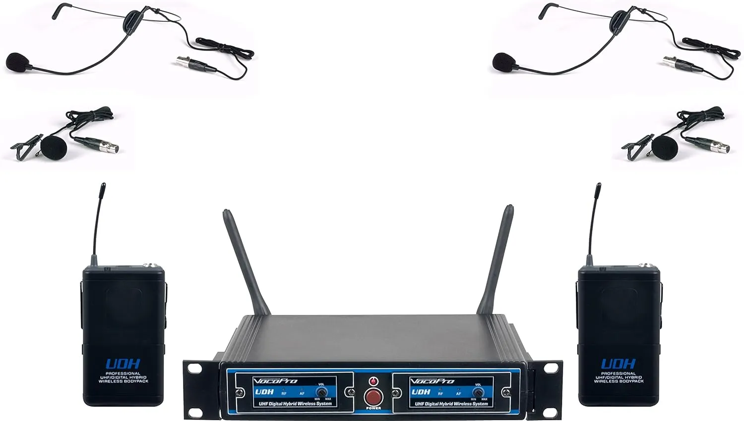 VocoPro PA System, XLR Connector, Black (UDHDUALB2)