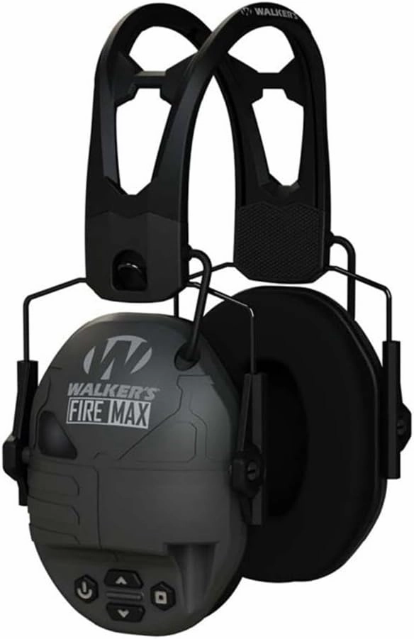 Walker's Rechargeable Lightweight Shooting Hunting Range Electronic Slim Low Profile Hearing Protection FireMax Earmuffs