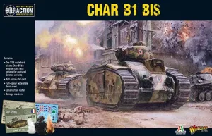 Warlord Bolt Action Char B1 Bis Tank 1:56 Tabletop Miniatures - Plastic Paintable Miniature WWII Soldiers Set, Unpainted Table Top 28mm Military Minifigures for Adults - Gaming Figurines Pack
