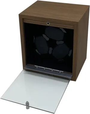 Watch Winders, Watch Winder for Automatic Watches Box Storage Dustproof Mechanical Watch Case Black Walnut Wood Safe MATA Box LED Ambient Light(USB Power Supply)