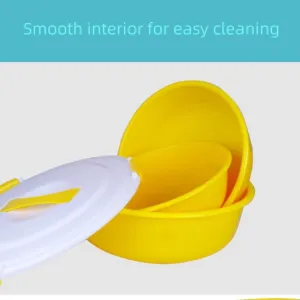Water Basin with Lid 3 Piece Collapsible Wash Basin with Lid Basin PET Picking Basin Space Saving Storage containers for Fruit, Camping, Fishing, Picking, Hiking and Home.