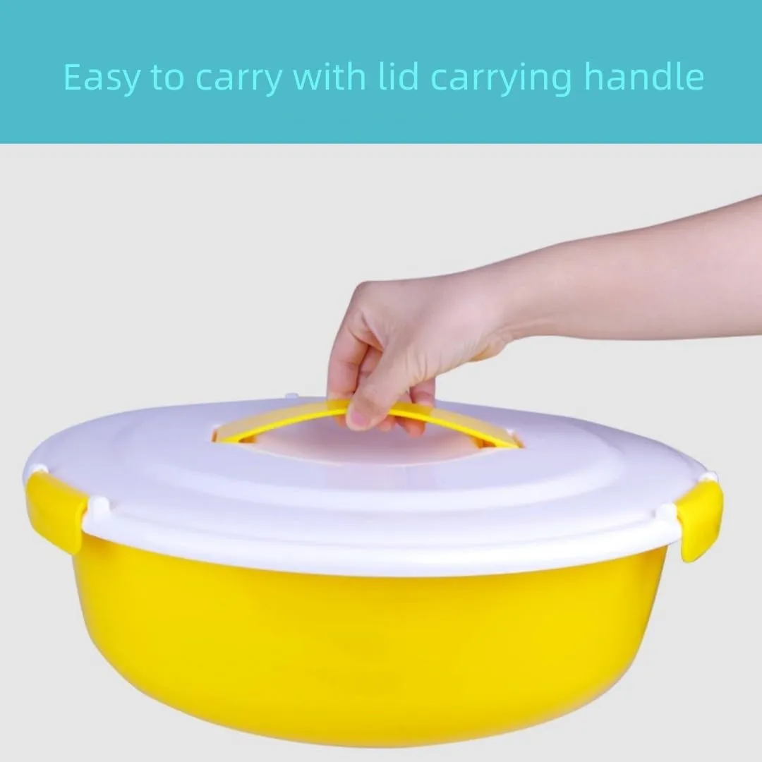 Water Basin with Lid 3 Piece Collapsible Wash Basin with Lid Basin PET Picking Basin Space Saving Storage containers for Fruit, Camping, Fishing, Picking, Hiking and Home.