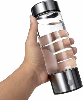 Water Purifiers, Portable Hydrogen Rich Water Bottle High Concentration Hydrogen Water Ionized Generator Hydrogen Generated 600-900 PPB Molecular Anti Aging Antioxidant Glass Bottle 360Ml