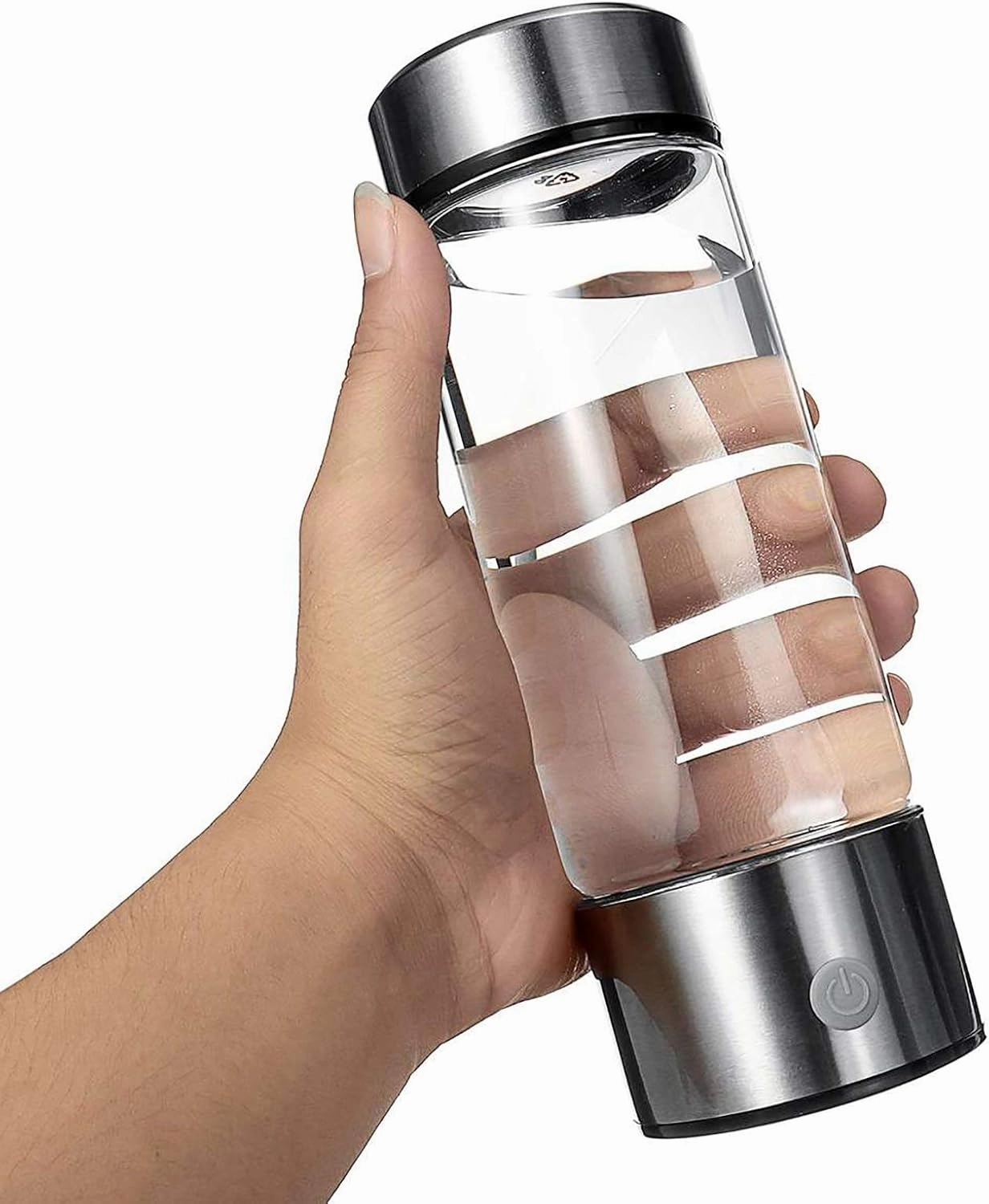 Water Purifiers, Portable Hydrogen Rich Water Bottle High Concentration Hydrogen Water Ionized Generator Hydrogen Generated 600-900 PPB Molecular Anti Aging Antioxidant Glass Bottle 360Ml