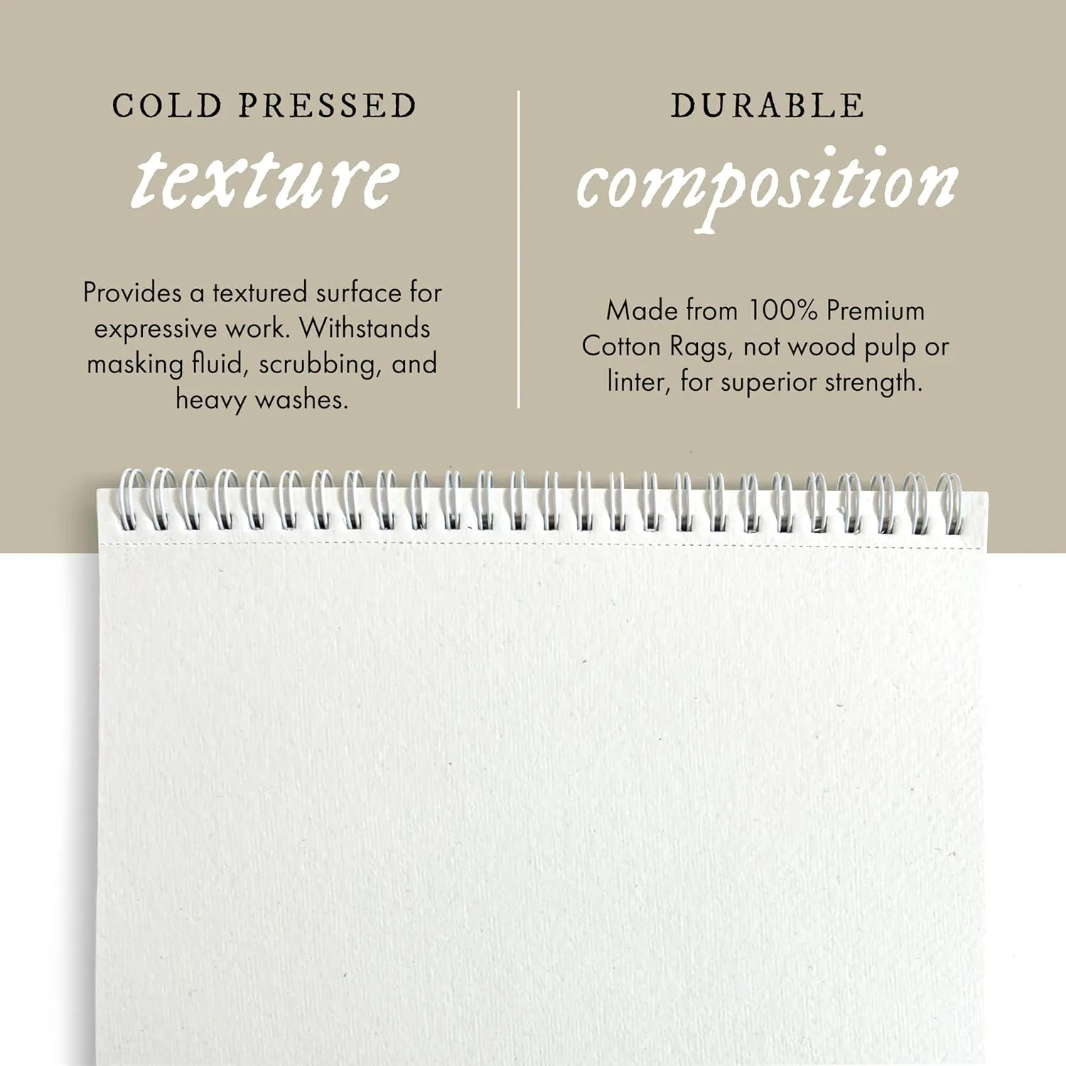 Watercolor Paper Pad, 16 Sheets, 9x12 (140lb/300g) | Handmade 100% Cotton Rag, Cold Pressed Paint Paper, Acid-Free Water Color Paper Pad, Wirebound Watercolor Sketchbook Journal