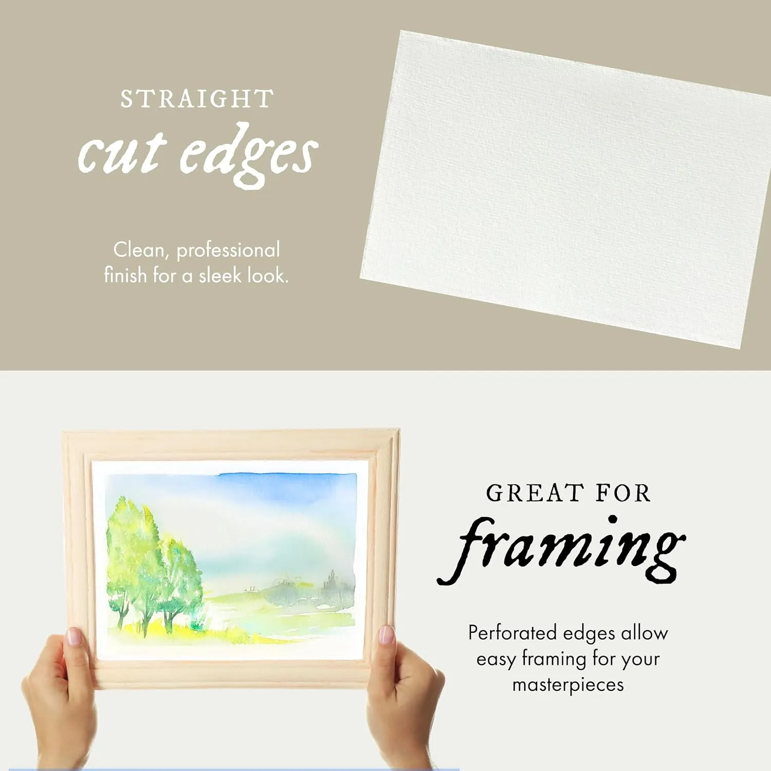 Watercolor Paper Pad, 16 Sheets, 9x12 (140lb/300g) | Handmade 100% Cotton Rag, Cold Pressed Paint Paper, Acid-Free Water Color Paper Pad, Wirebound Watercolor Sketchbook Journal