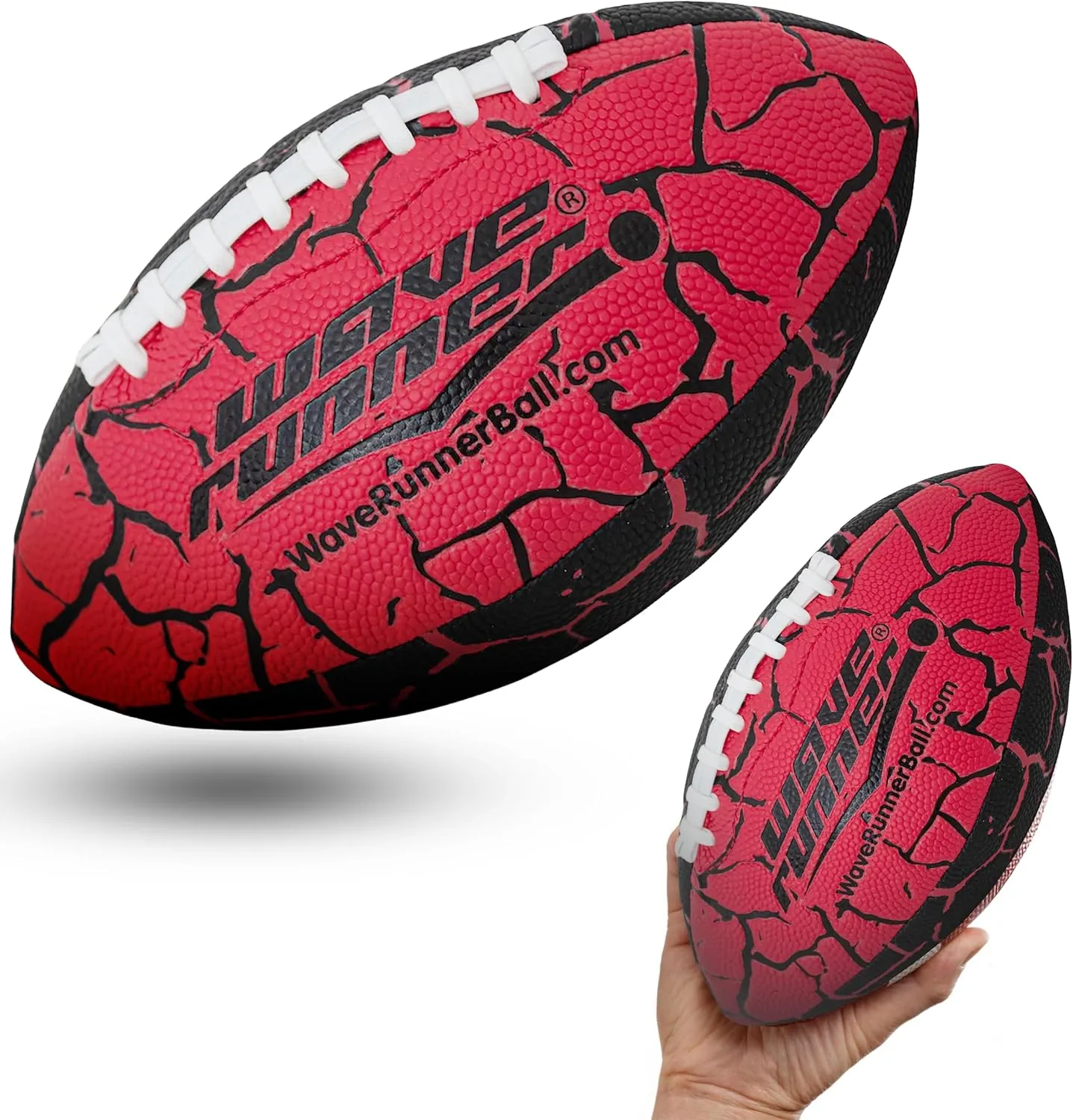 Wave Runner Grip It Waterproof Junior Size Football, 9.25 Size, Durable & Double Laced, Perfect for Beach Accessories, Kids Games, Pool Toys, Outdoor Games, All-Weather Indoor & Outdoor Play