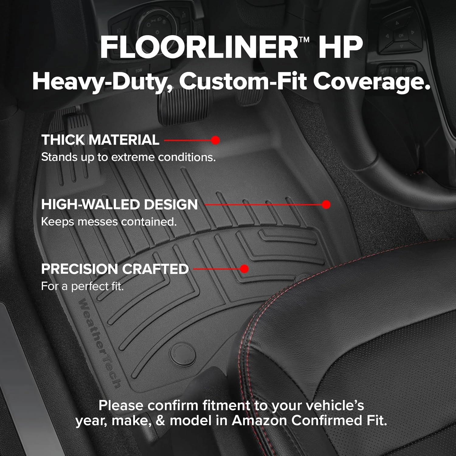 WeatherTech FloorLiner HP Custom Fit Floor Mats for Dodge Durango - Full Set (469301IM-46324-4-5IM), Grey