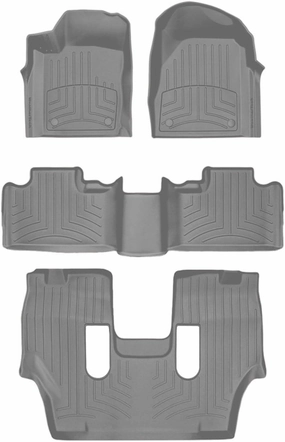 WeatherTech FloorLiner HP Custom Fit Floor Mats for Dodge Durango - Full Set (469301IM-46324-4-5IM), Grey