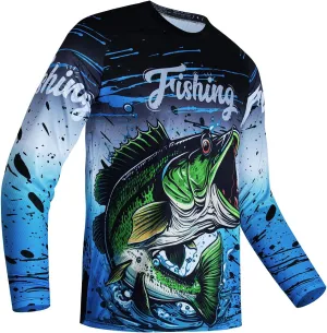 Weimostar Fishing Shirts for Men Long Sleeve Sun Protection Funny Tee T-Shirt