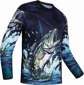 Weimostar Fishing Shirts for Men Long Sleeve Sun Protection Funny Tee T-Shirt