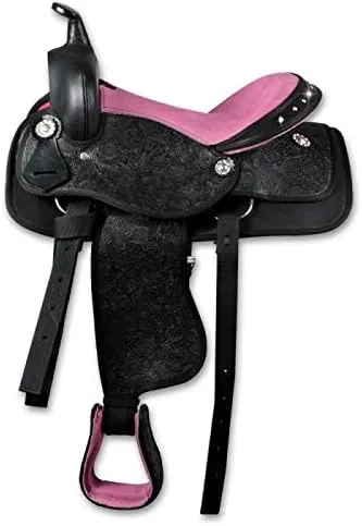 Western Barrel Racing Handmade Synthetic Cordura Horse Saddle Lightweight Trail Tack Equestrian Get Matching Headstall, Breastplate & REINS, Pad Size 10"-18" inches Seat Available, FRS23