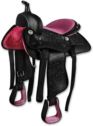 Western Barrel Racing Handmade Synthetic Cordura Horse Saddle Lightweight Trail Tack Equestrian Get Matching Headstall, Breastplate & REINS, Pad Size 10"-18" inches Seat Available, FRS23