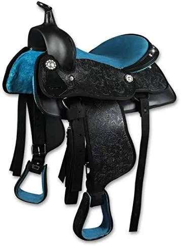 Western Barrel Racing Handmade Synthetic Cordura Horse Saddle Lightweight Trail Tack Equestrian Get Matching Headstall, Breastplate & REINS, Pad Size 10"-18" inches Seat Available, FRS26