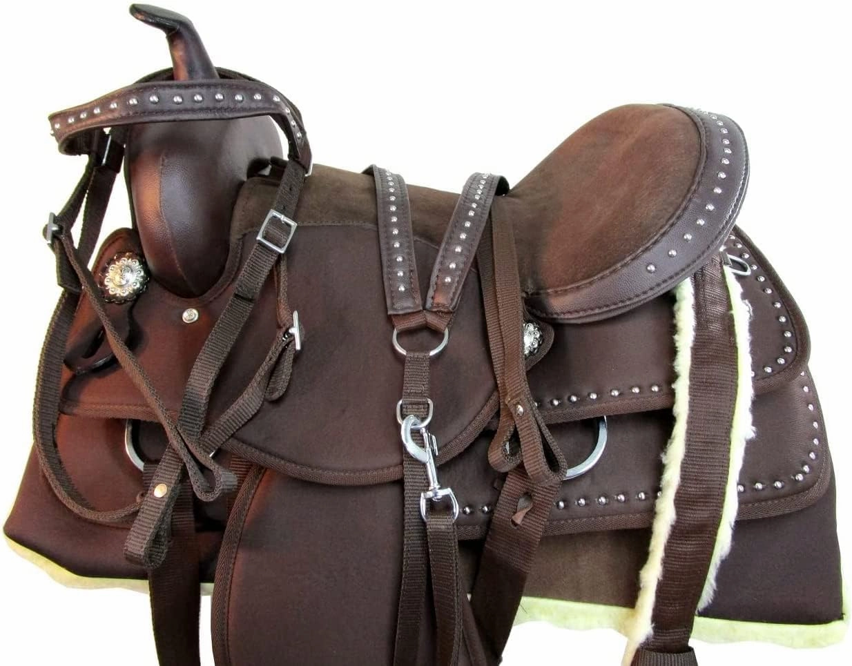 Western Barrel Racing Handmade Synthetic Cordura Horse Saddle Lightweight Trail Tack Equestrian Get Matching Headstall, Breastplate & REINS, Pad Size 10"-18" inches Seat Available, FRS24
