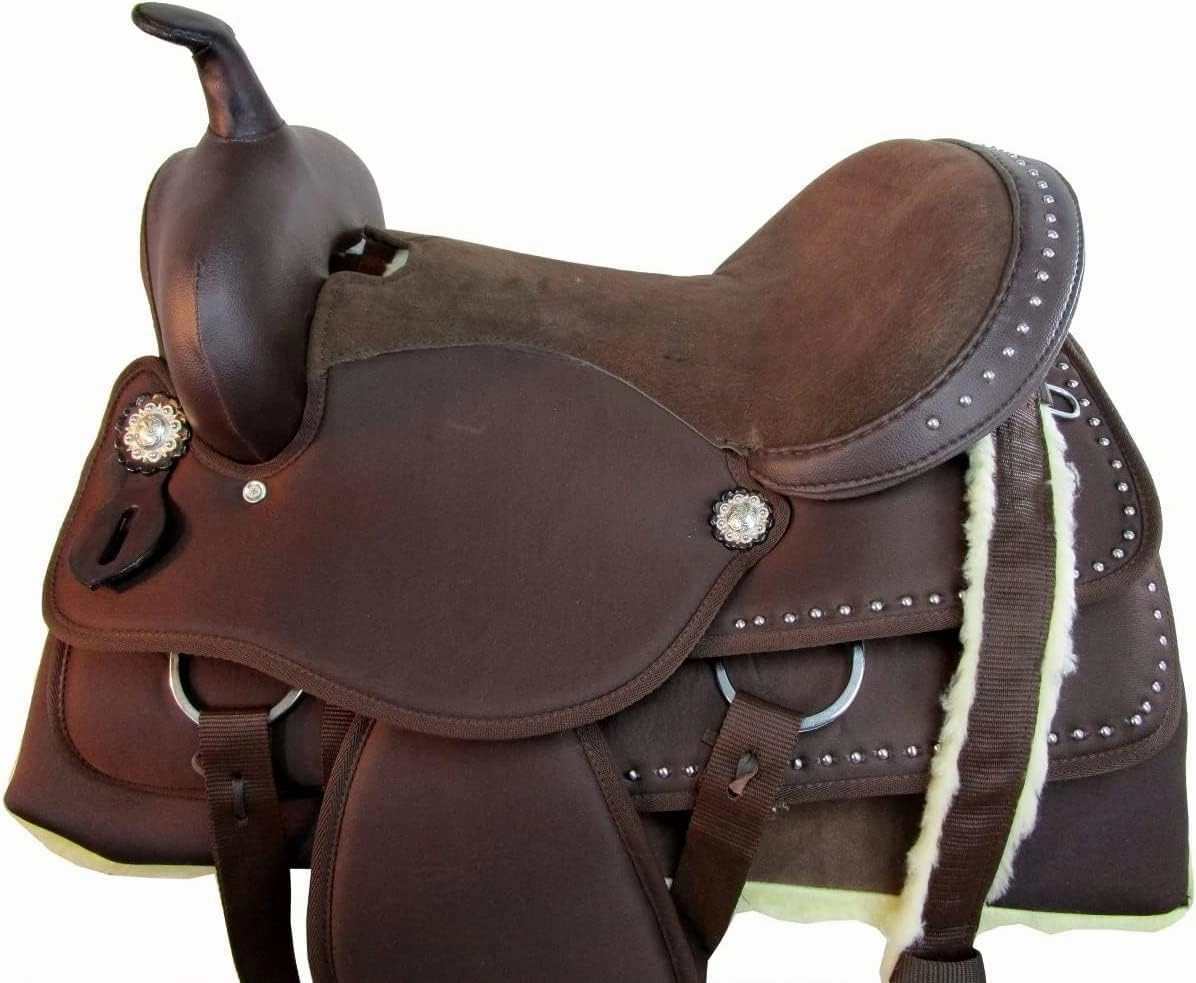 Western Barrel Racing Handmade Synthetic Cordura Horse Saddle Lightweight Trail Tack Equestrian Get Matching Headstall, Breastplate & REINS, Pad Size 10"-18" inches Seat Available, FRS24