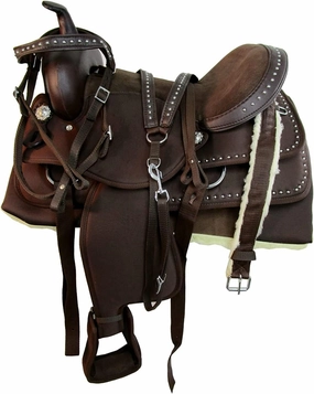 Western Barrel Racing Handmade Synthetic Cordura Horse Saddle Lightweight Trail Tack Equestrian Get Matching Headstall, Breastplate & REINS, Pad Size 10"-18" inches Seat Available, FRS24