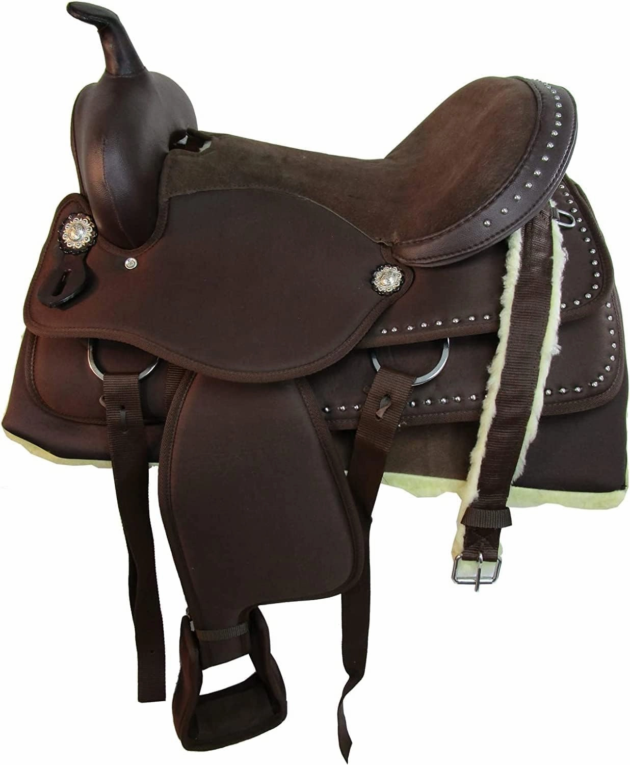 Western Barrel Racing Handmade Synthetic Cordura Horse Saddle Lightweight Trail Tack Equestrian Get Matching Headstall, Breastplate & REINS, Pad Size 10"-18" inches Seat Available, FRS24