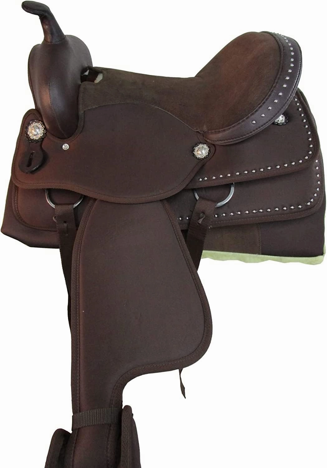 Western Barrel Racing Handmade Synthetic Cordura Horse Saddle Lightweight Trail Tack Equestrian Get Matching Headstall, Breastplate & REINS, Pad Size 10"-18" inches Seat Available, FRS24