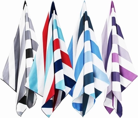 Whale Flotilla 4 Pack Large Quick Dry Beach Towel (30"x60"), Microfiber Sand-Free Beach Towel Set, Super Absorbent Compact Pool Travel Accessories, Purple/Black/Blue/Navy