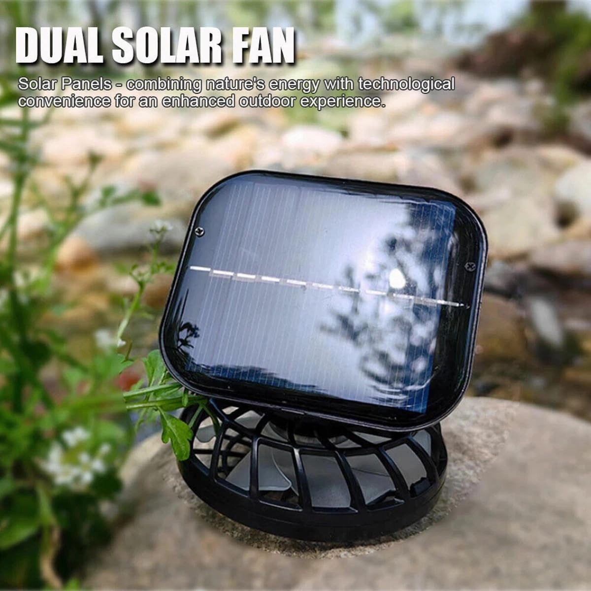 Wide Brim Solar Fan Hat, with 2 Solar Fans Beach Hat, Outdoor Sun Hat for Men and Women Waterproof Hiking Camping Fishing Hat