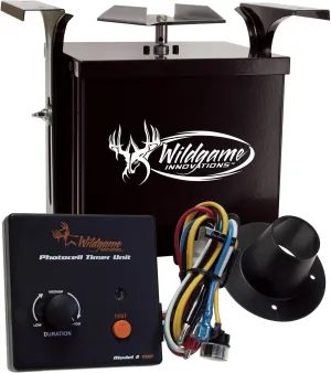 WILDGAME INNOVATIONS Trophy Hunter 6V Photocell Feeder Kit | Durable Weather-Resistant Power Control Unit & Photocell Timer with Dawn and Dusk Feed Times