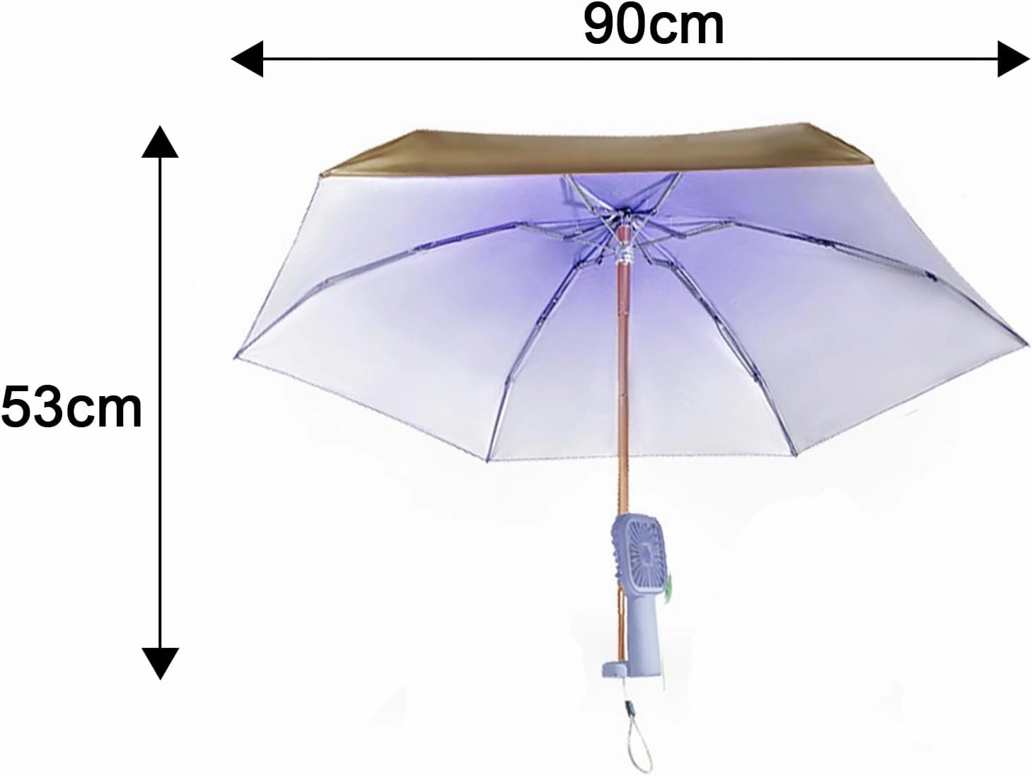 Windproof Fan Umbrella Portable Cooling Sun Protection Lightweight Rechargeable Uv Blocking Mini Waterproof Folding Travel