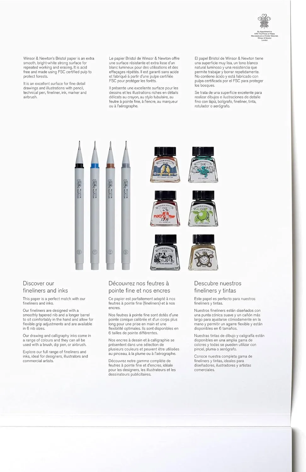 Winsor & Newton, Bristol Paper Pad 250 gsm, 11x14", 20 Sheets