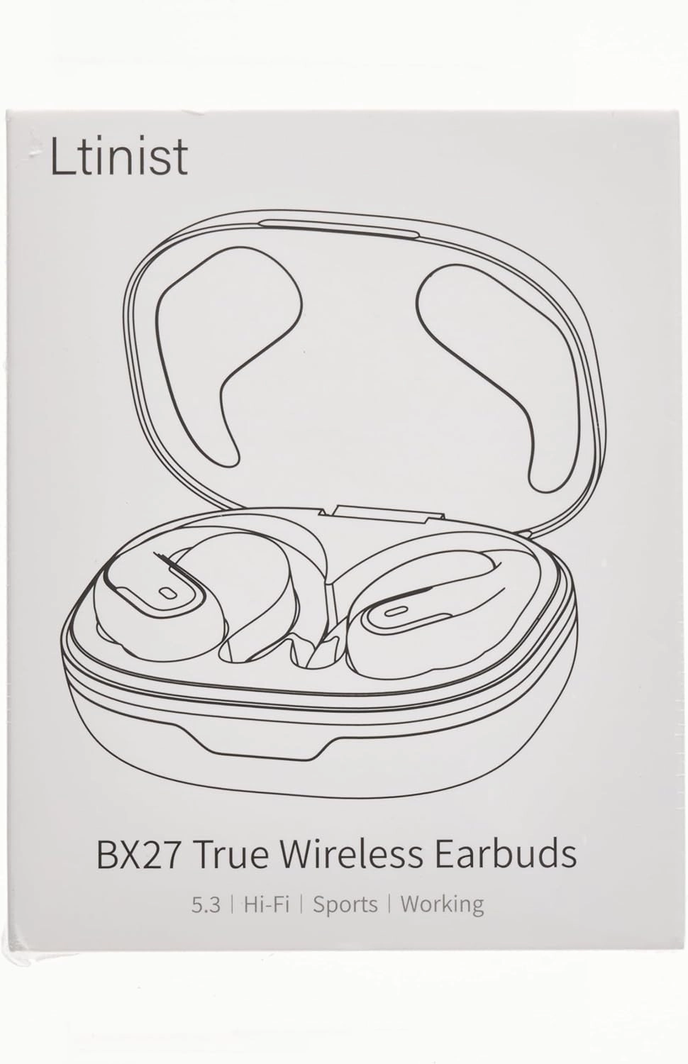 Wireless Earbud, 75Hrs Bluetooth 5.4 Headphones IP7 Waterproof for Sport, Running Wireless Earphones with ENC Noise Cancelling Mics, Deep Bass Over Ear bud with Earhooks for Android, iOS, Workout, Gym