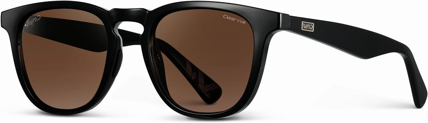 WMP Eyewear – Men’s Polarized Sport & Golf Sunglasses: Round Frame, Anti-Reflective Lenses, Non-Slip Nose Pads, Lightweight