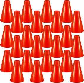 Woanger 24 Pieces Cheer Megaphone for Party Favors Sports Cheers Party Noisemaker Toys Plastic Megaphone for Party Sports Match Game Outdoor Activities (Red)