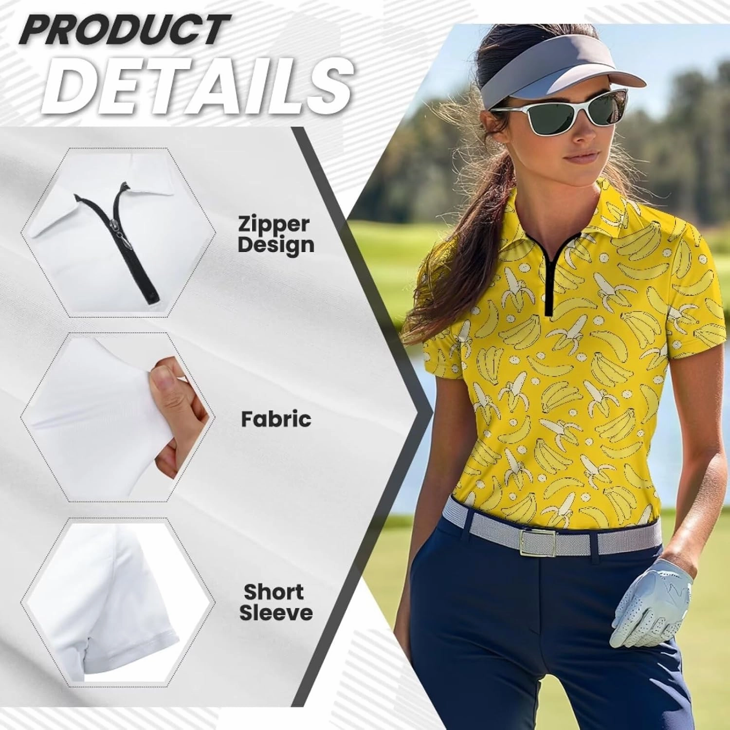 Women's Golf Polo Shirts Short Sleeve Collared Tennis Shirt UPF 50  Workout Athletic Tops Lightweight Quick Dry
