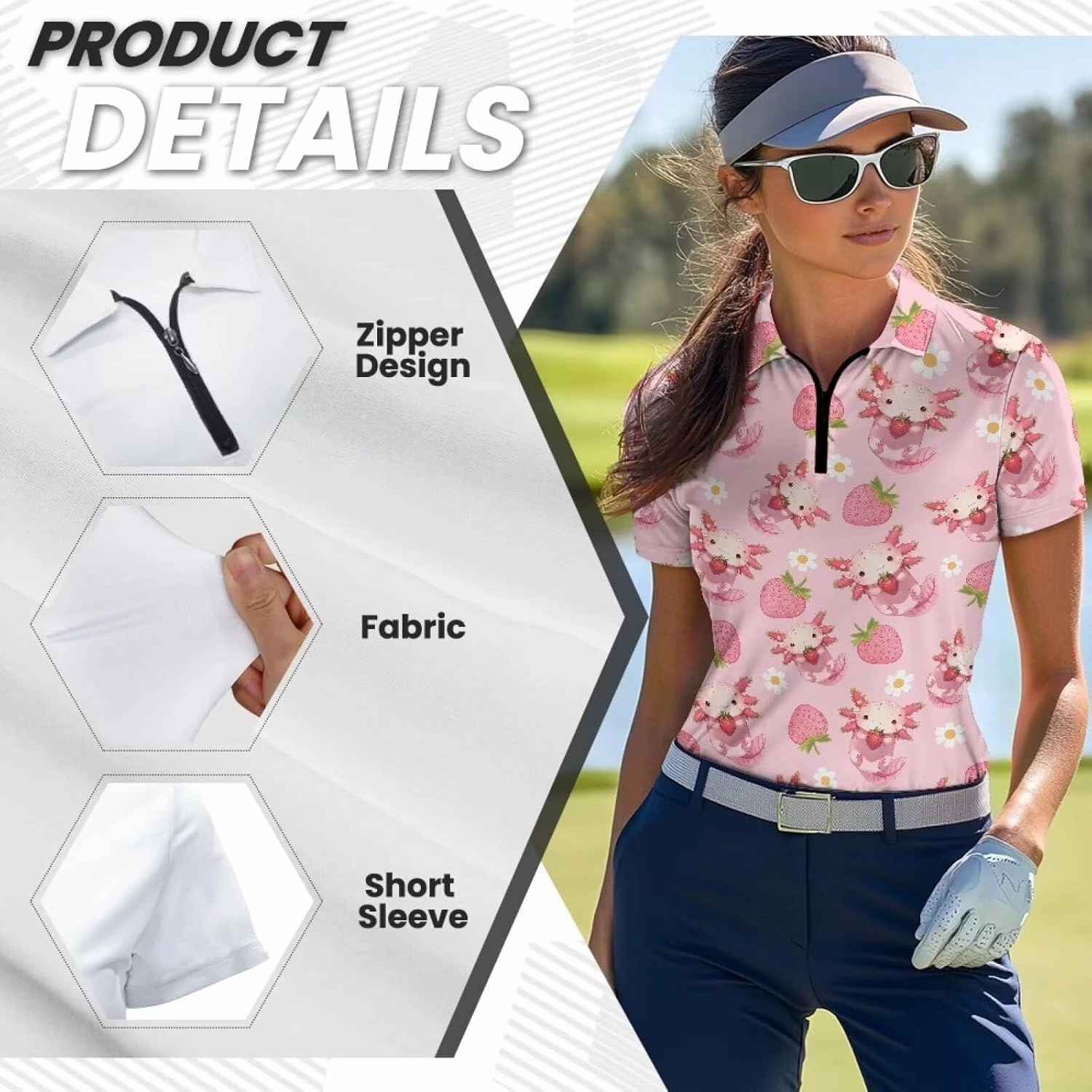 Women's Golf Polo Shirts Short Sleeve Collared Tennis Shirt UPF 50  Workout Athletic Tops Lightweight Quick Dry