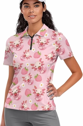 Women's Golf Polo Shirts Short Sleeve Collared Tennis Shirt UPF 50  Workout Athletic Tops Lightweight Quick Dry