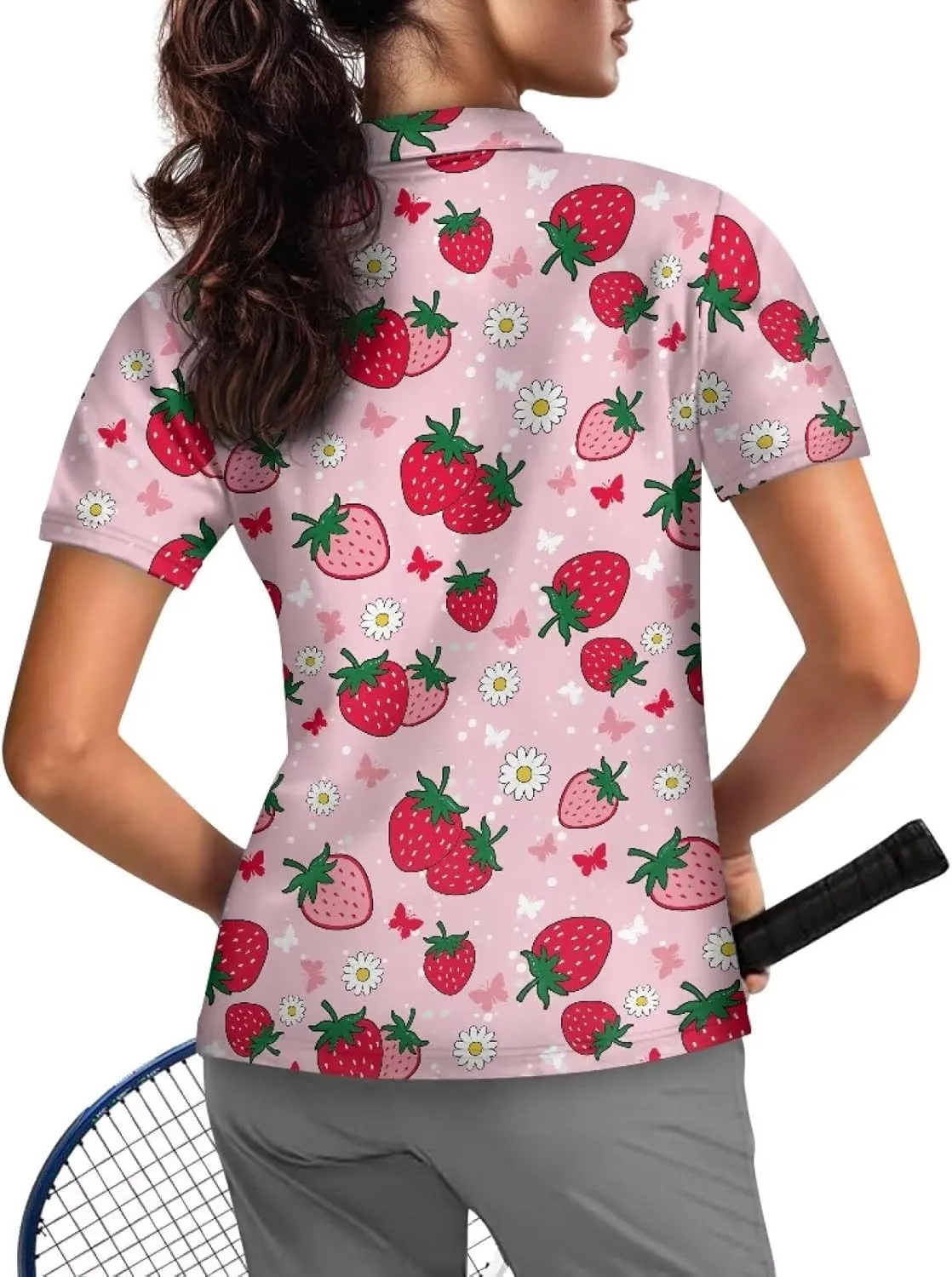 Women's Golf Polo Shirts Short Sleeve Collared Tennis Shirt UPF 50  Workout Athletic Tops Lightweight Quick Dry