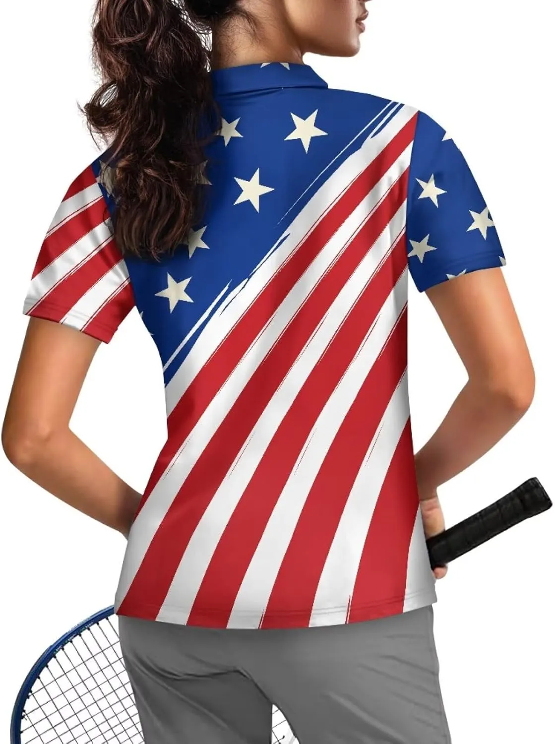 Women's Golf Polo Shirts Short Sleeve Collared Tennis Shirt UPF 50  Workout Athletic Tops Lightweight Quick Dry
